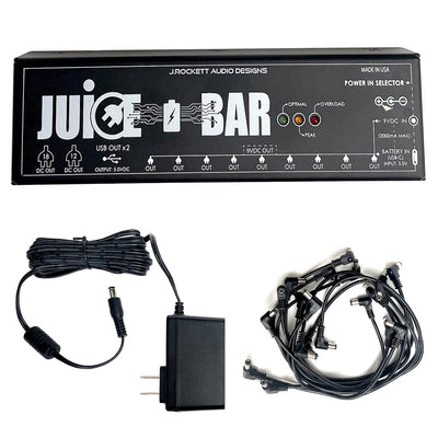 J. Rockett Audio Designs Juice Bar Power Distributor - Bundle with Cables & Power Supply - 1