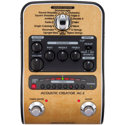 Zoom AC-2 Acoustic Creator Pedal With Sound Modeling / DI Pedal - 1