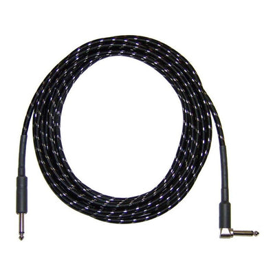 CBI BR-15 Braided Straight to Right Angle Instrument Cable - 15 Foot - Black