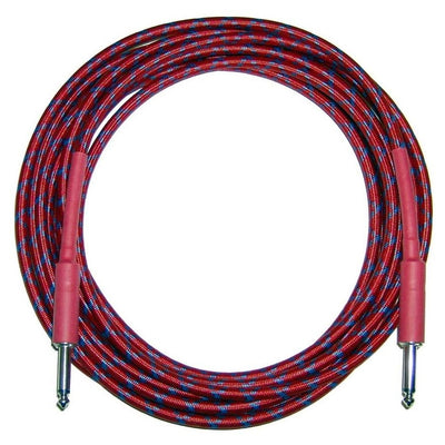 CBI BR-15 Braided Straight to Straight Instrument Cable - 15 Foot - Red