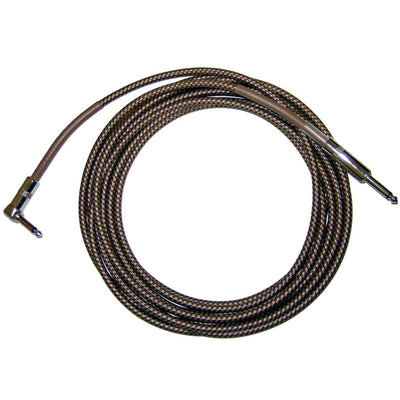 CBI BR-10 Braided Straight to Right Angle Instrument Cable - 10 Foot - Vintage Tweed