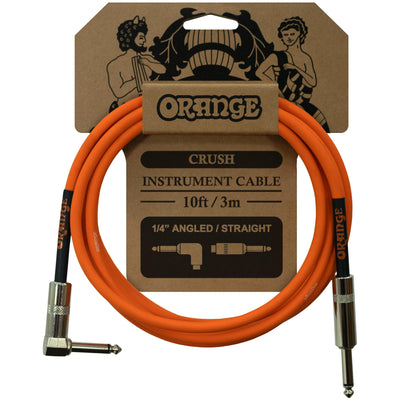 Orange Crush Series Straight to Right Angle Instrument Cable - 10 Foot - 1