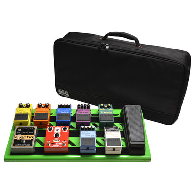 Gator Large Aluminum Series Pedalboard with Carry Bag - Green - 14