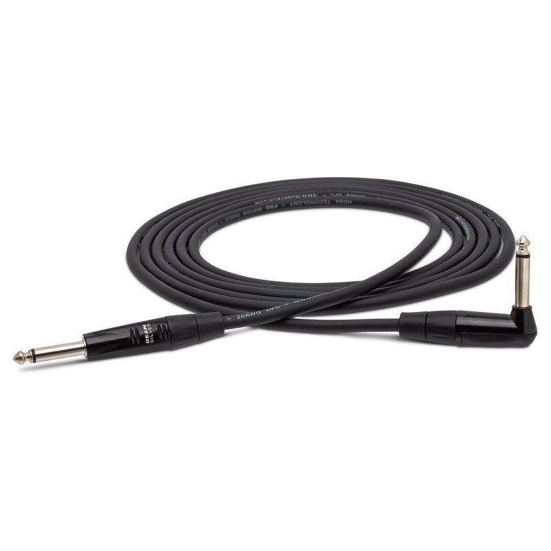 Hosa HGTR-15R Pro Instrument Straight to Right Angle Cable - 15 Foot - 1