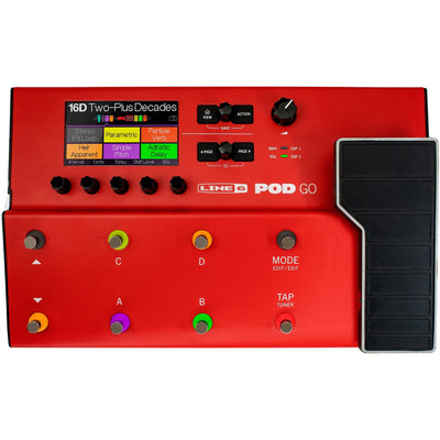 Line 6 POD Go Limited Edition Red Guitar Effects Processor Pedalboard - 1