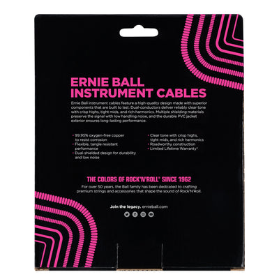Ernie Ball P06044 Ultraflex Coiled Straight to Straight Instrument Cable - 30 Foot - Black - 2