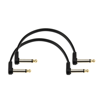 D'Addario Offset Right Angle to Right Angle Flat Patch Cable - 6 inch - 2 Pack - 1