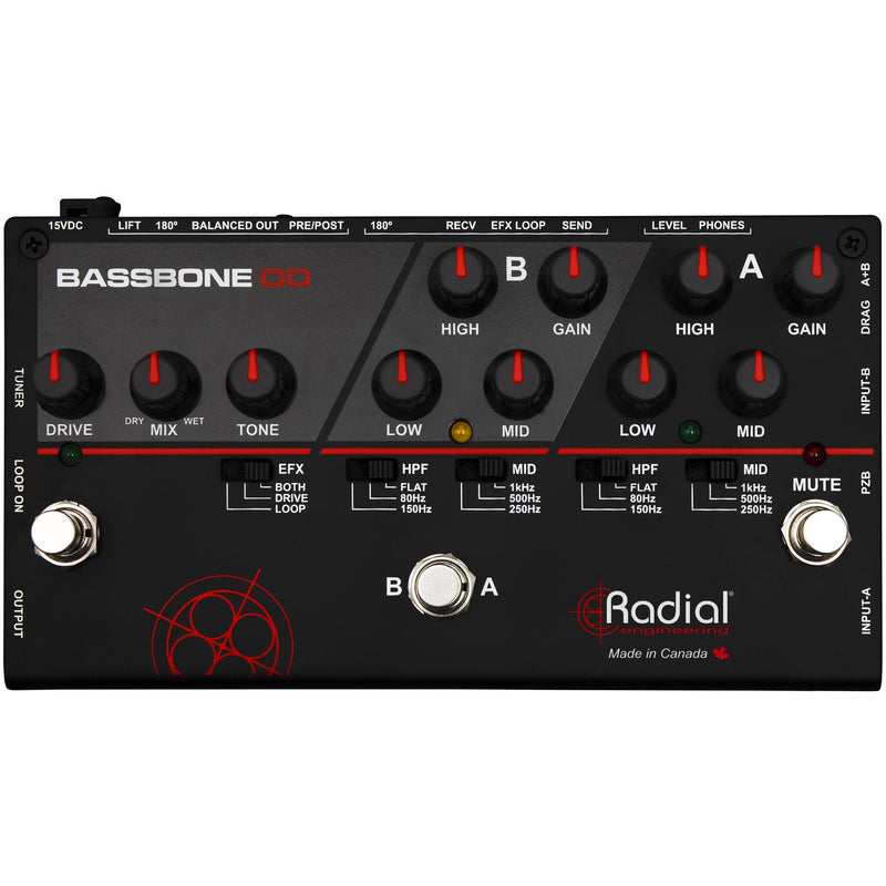 Radial Bassbone OD Bass Preamp  Overdrive Pedal – That Pedal Shop